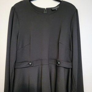 Eloquii Black Ponte Knit Button Detail Top 18